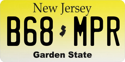 NJ license plate B68MPR