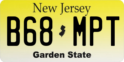 NJ license plate B68MPT