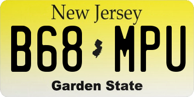 NJ license plate B68MPU