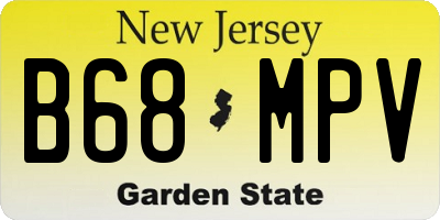 NJ license plate B68MPV