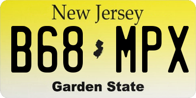 NJ license plate B68MPX