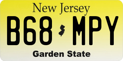 NJ license plate B68MPY