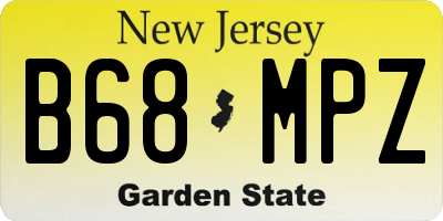 NJ license plate B68MPZ