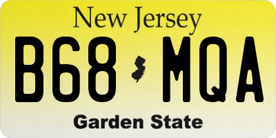 NJ license plate B68MQA
