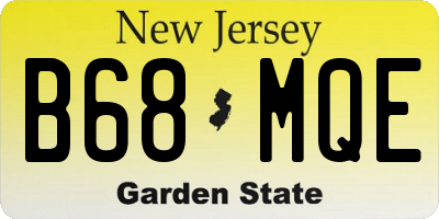 NJ license plate B68MQE