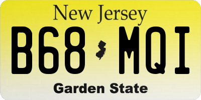 NJ license plate B68MQI