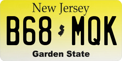 NJ license plate B68MQK