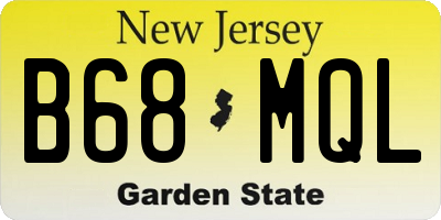 NJ license plate B68MQL