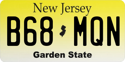 NJ license plate B68MQN