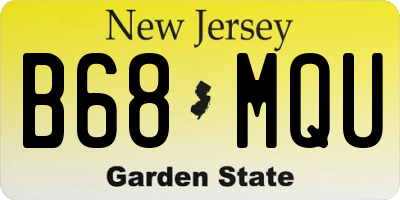 NJ license plate B68MQU