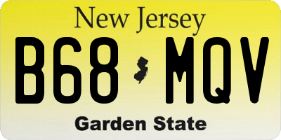 NJ license plate B68MQV