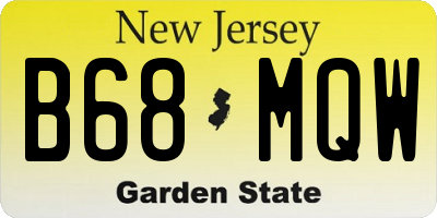 NJ license plate B68MQW