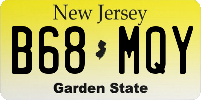 NJ license plate B68MQY