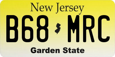 NJ license plate B68MRC