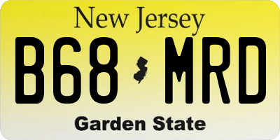 NJ license plate B68MRD