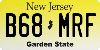 NJ license plate B68MRF
