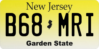 NJ license plate B68MRI