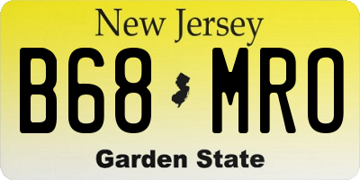 NJ license plate B68MRO
