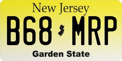 NJ license plate B68MRP