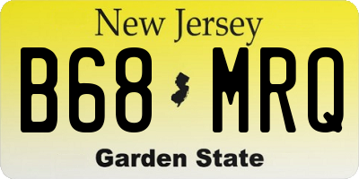 NJ license plate B68MRQ