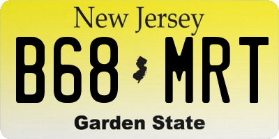 NJ license plate B68MRT