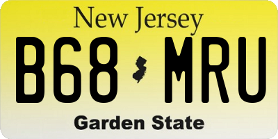NJ license plate B68MRU