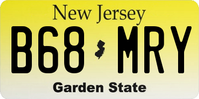 NJ license plate B68MRY