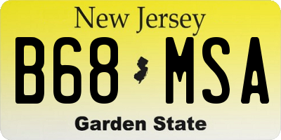 NJ license plate B68MSA