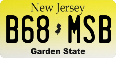 NJ license plate B68MSB