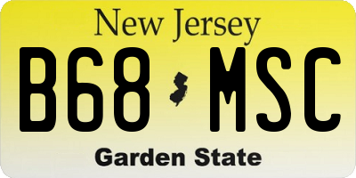 NJ license plate B68MSC