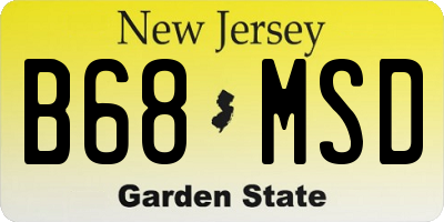 NJ license plate B68MSD