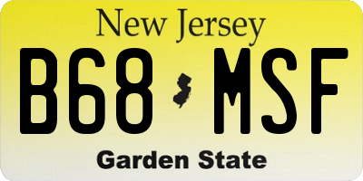 NJ license plate B68MSF