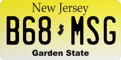 NJ license plate B68MSG