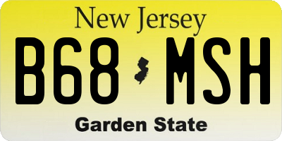 NJ license plate B68MSH