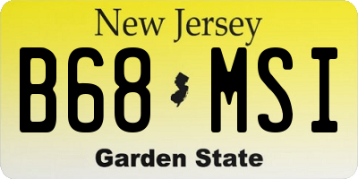 NJ license plate B68MSI