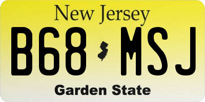 NJ license plate B68MSJ