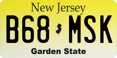 NJ license plate B68MSK