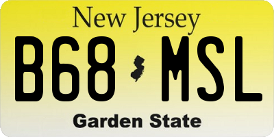 NJ license plate B68MSL