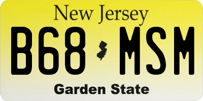 NJ license plate B68MSM
