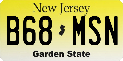 NJ license plate B68MSN