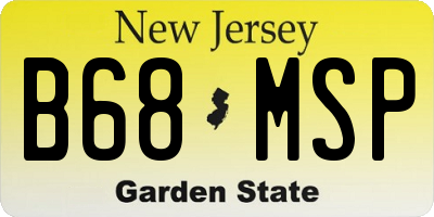 NJ license plate B68MSP