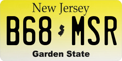 NJ license plate B68MSR