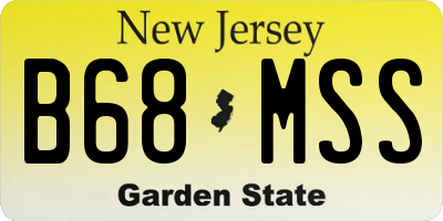 NJ license plate B68MSS