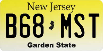 NJ license plate B68MST