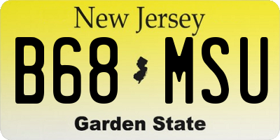NJ license plate B68MSU