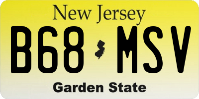 NJ license plate B68MSV