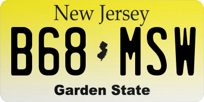 NJ license plate B68MSW