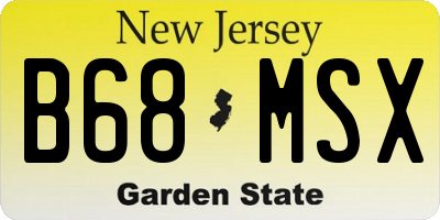 NJ license plate B68MSX