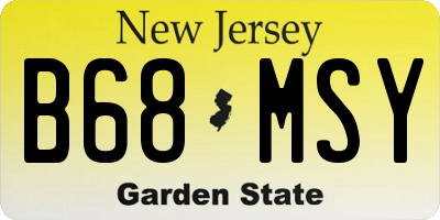 NJ license plate B68MSY