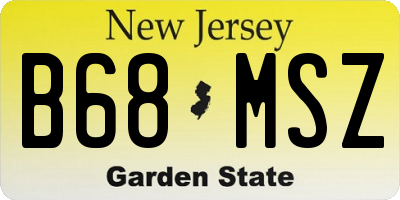 NJ license plate B68MSZ